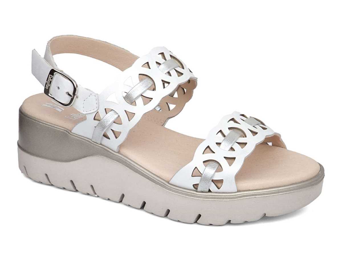 Callaghan 26517 Uwanja Sleehak Sandalen Dames Wit Zilver | NJT7860ON