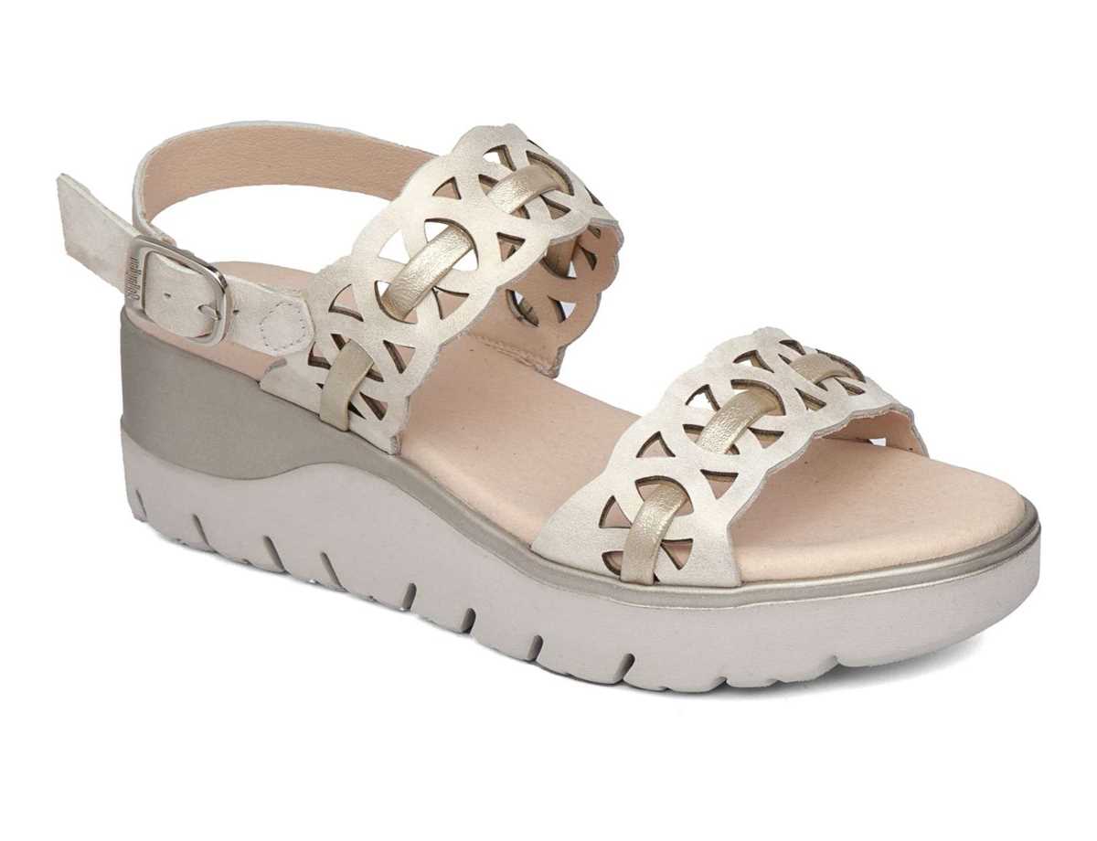 Callaghan 26517 Uwanja Sleehak Sandalen Dames Beige Goud | IQX3853UY