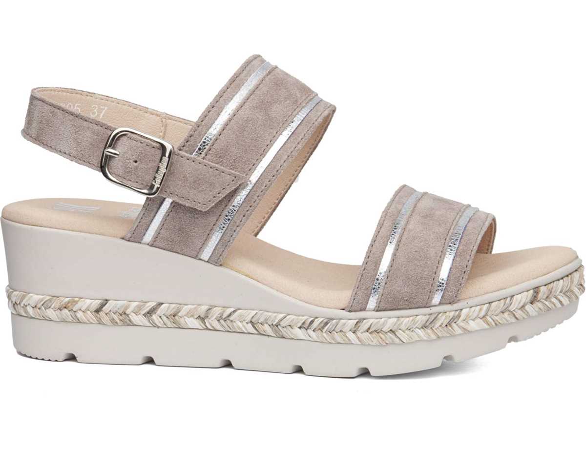 Callaghan 29805 Mara Sleehak Sandalen Dames Beige Zilver | XOE4352ST