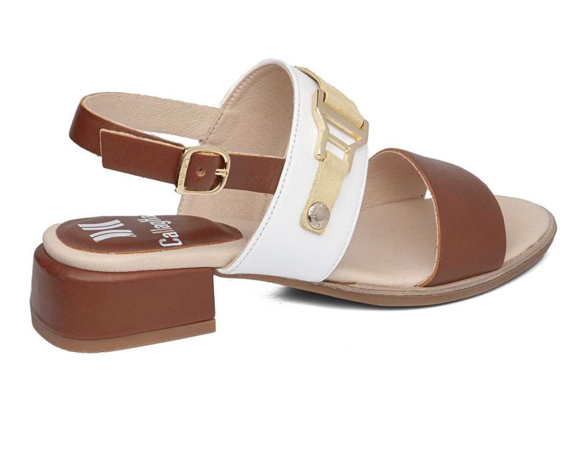 Callaghan 30304 Luna Hakken Sandalen Dames Bruin Wit Geel | KMM5361SR