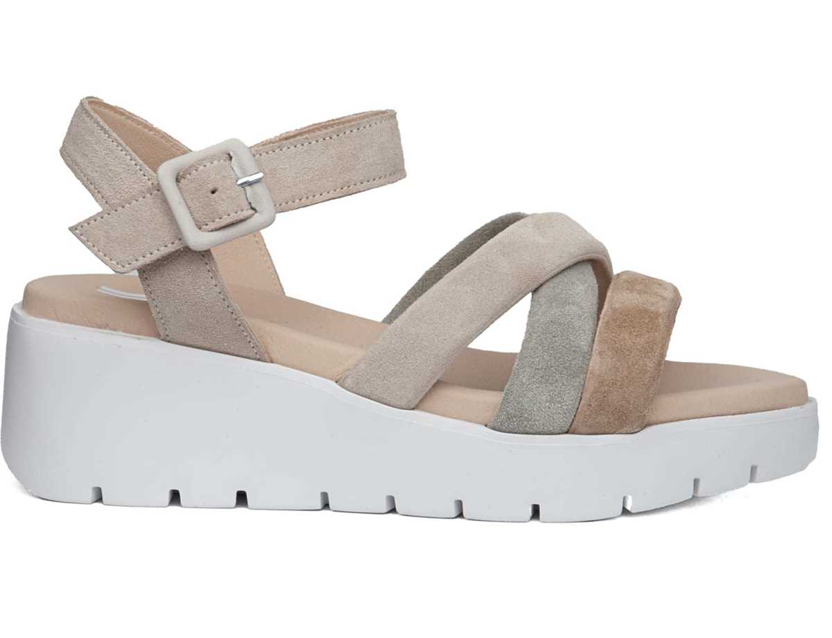 Callaghan 32000 Bera Sleehak Sandalen Dames Beige Groen Bruin | TXQ550GE