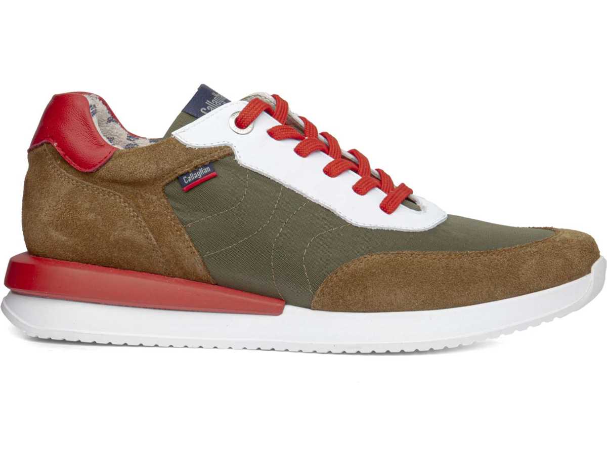 Callaghan 51100 Moses Sneakers Heren Groen Bruin Rood | OUI2880KT