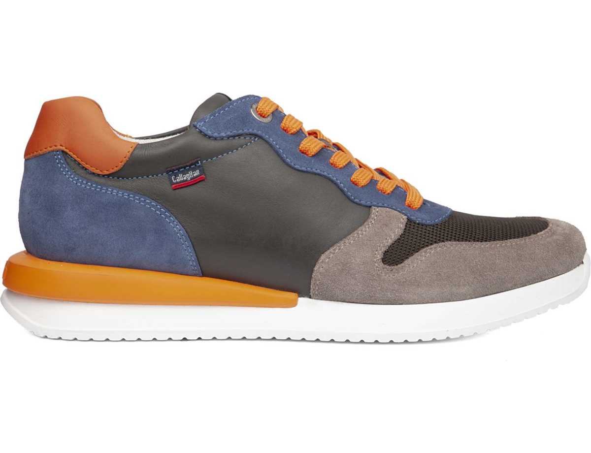 Callaghan 51103 Moses Sneakers Heren Grijs Blauw Oranje | MRQ2648CE